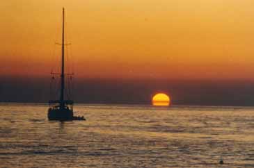 Enlarged photo of sunset from the beach